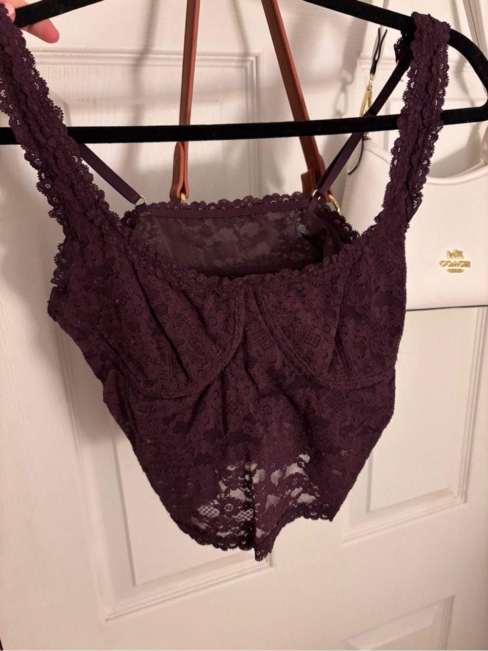aerie Plum Lace Bralette Tank - Deep Plum